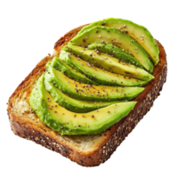 Delicious Avocado Toast for Healthy Breakfast or Snack on Transparent Background png