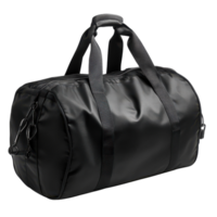 Versatile Black Gym Duffle Bag for Fitness Enthusiasts on Transparent Background png