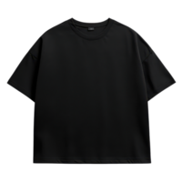 Black Oversized T-Shirt Front View for Fashion and Apparel Use on Transparent Background png