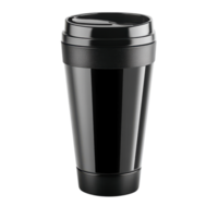 Durable Black Stainless Steel Travel Mug for Coffee on the Go on Transparent Background png