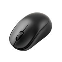 Black Wireless Computer Mouse for Ergonomic Use on Transparent Background png