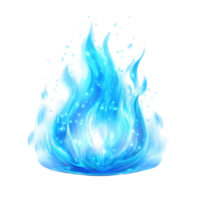 Dynamic Blue Fire Effect for Visual Projects on Transparent Background png