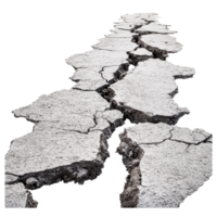 Cracked Earth Surface Revealing Fragile Ecosystem on Transparent Background png