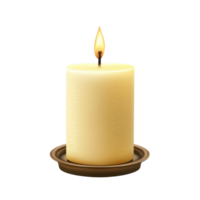 Candle with Flame on White Background for Ambience and Relaxation on Transparent Background png