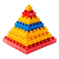 Building Blocks Arranged in a Pyramid Ideal for Educational and Creative Projects on Transparent Background png