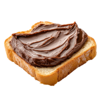 Delicious Chocolate Spread on Fresh Bread for Breakfast on Transparent Background png