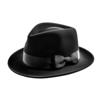 Classic Black Hat Isolated for Fashion or Costume Use on Transparent Background png
