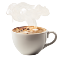 Aromatic Cup of Coffee with Steam Isolated for Beverage Promotion on Transparent Background png