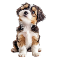 Cute Puppy Sitting in a Natural Setting on Transparent Background png