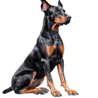 Doberman Pinscher Dog on White Background for Pet Enthusiasts on Transparent Background png
