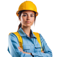 Female Engineer Isolated on White Background for Professional Use on Transparent Background png