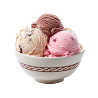 ice cream in a bowl on a transparent background png