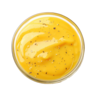 a jar of mustard sauce on a transparent background png