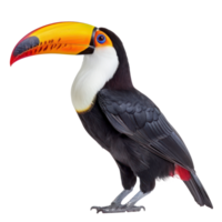 tucán pájaro lado ver lleno cuerpo aislar en transparente fondo, png