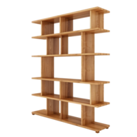 Modern Bookshelf Design side view full length isolate on transparent background png