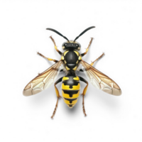 Wasp fly full body isolate on transparent background, png