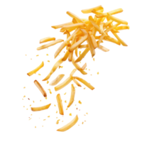 french fries falling from the sky isolate on transparent background png