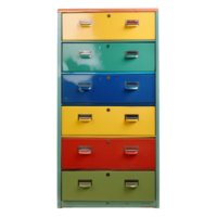 Filing cabinets front view full body isolate on transparent background, png