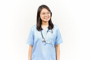Smiling Of Asian Young Doctor Isolated On White Background photo