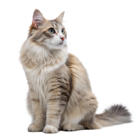 Cute Cat long haired Sitting Transparent background image png