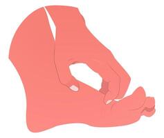 illustration of a hand scratching a leg, This design is ideal for use in projects related to healthcare, communication, or art. vector