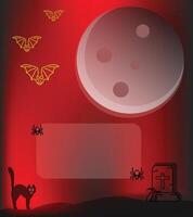 halloween background with red color engineering, combination of black cat icon, bat. ideal background for celebration, sale etc. vector