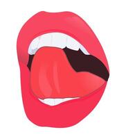 illustration of lips with tongue sticking up, This design is ideal for use in projects related to beauty, healthcare, communication, or art. vector