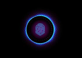 Finger print on ring light background vector