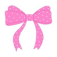 Pink bow coquette ribbon on white background vector
