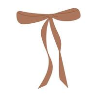 Bow in trendy Mocha Mousse color vector