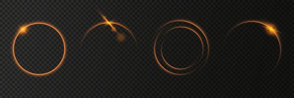Set of realistic total solar eclipse vector