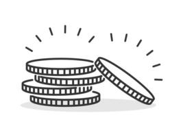 Stack of money coin icon isolated illustration vector