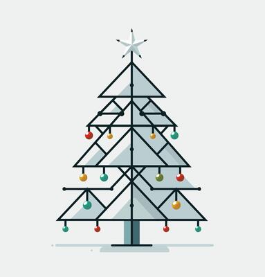 Minimalist Geometric Christmas Tree Design