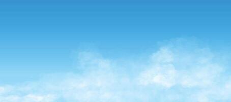 Sky Blue Horizon with Clouds and Clear Ocean Vie vector