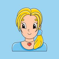Cute character. Template for your design, books, stickers, cards, posters, clothes. Cartoon . Isolated on color background. illustration. vector