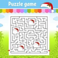 Square maze. Game for kids. Puzzle for children. Labyrinth conundrum. Find the right path. Cartoon character. illustration. vector