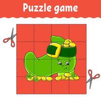 Puzzle game for kids. Education developing worksheet. Learning game for children. Color activity page. For toddler. Riddle for preschool. illustration. vector