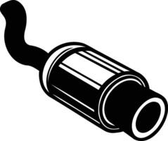Exhaust Muffler Silhouette The Power and Precision of Automotive Engineering in Shadows vector