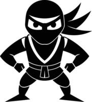 Ninja Warrior Silhouette Dynamic Shadows of Stealth and Strength vector