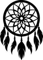 Dream Catcher Silhouette A Symbol of Protection and Tranquility in Shadows vector