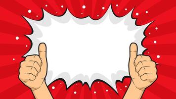 Pop art background with male hand showing thumb up like illustrations vector
