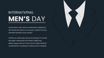 international men's day poster with a suit and tie vector