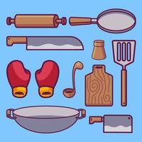 Set of kitchenware and utensils hand drawn illustrations vector