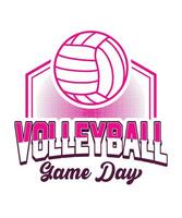 Volleyball Graphics Design with Volleyball outline and Volleyball Game Day Text vector