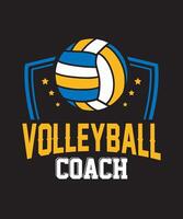 Volleyball Graphics Design with Volleyball Coach Text and Shape star Volleyball vector