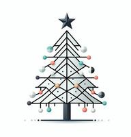 Minimalist Geometric Christmas Tree Design vector