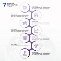 Infographic process design with icons and 7 options or steps. vector