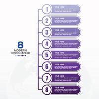 Infographic process design with icons and 8 options or steps. vector