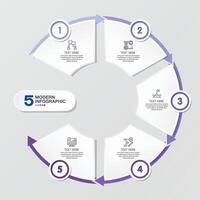 Infographic with 5 steps, process or options. vector