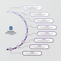 Infographic process design with icons and 8 options or steps. vector